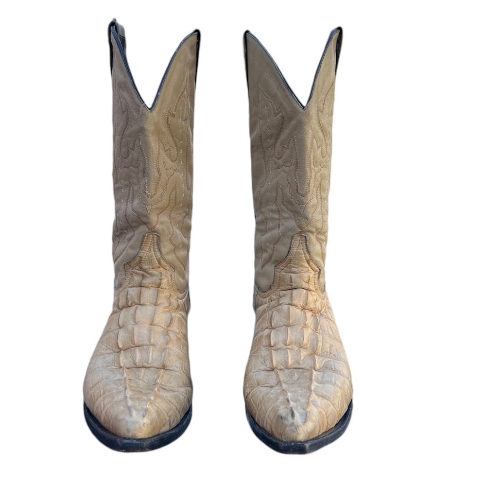 El Dorado Made in Mexico Beige Alligator Boots Men's Cowboy Western. 9.5